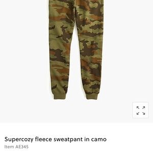 J. Crew super cozy fleece sweatpant jogger lounge pant in Camo sz XL